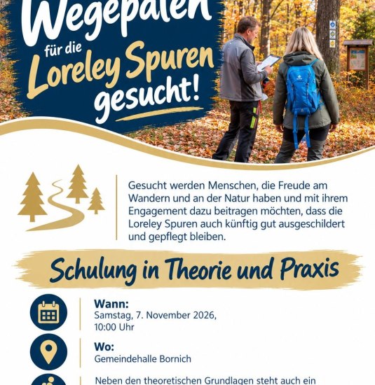 Plakat Wegepatenschulung | &copy; Loreley Touristik GmbH